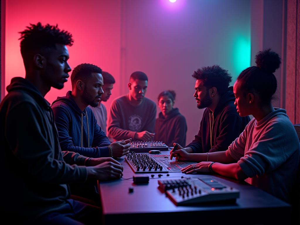 Sesión de feedback de música urbana